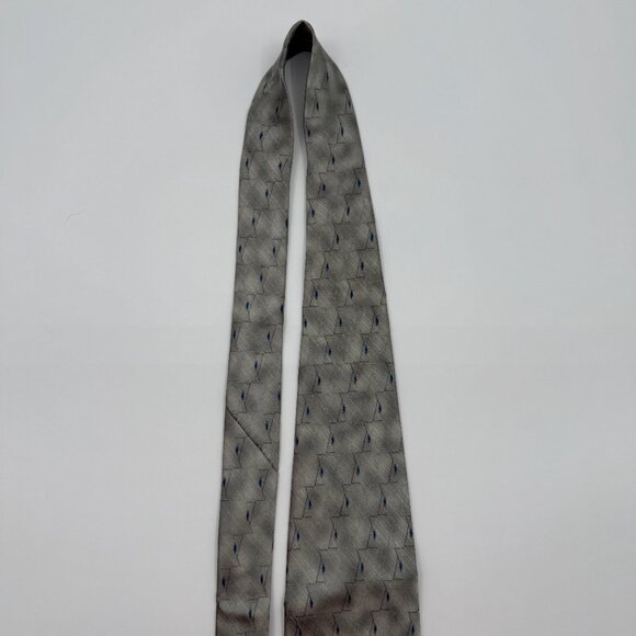 Colours By Alexander Julian Silver & Blue Diamond Silk Made in USA Necktie Tie - Picture 5 of 10